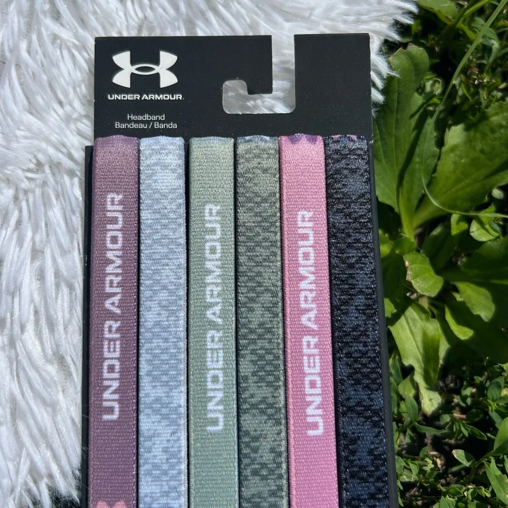 Under Armour Six Pack of Women’s Elastic Hair Headbands with Grip Underneath NEW